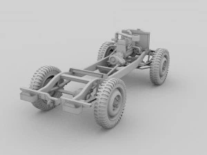 full w chassis jeep willys mb military rev 3D Model