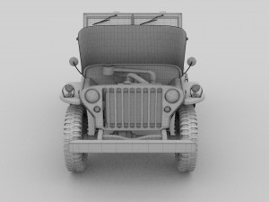 full w chassis jeep willys mb military rev 3Dモデル