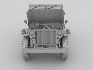full w chassis jeep willys mb military rev 3D Model