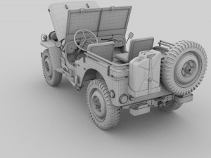 full w chassis jeep willys mb military rev 3Dモデル