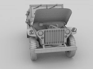 full w chassis jeep willys mb military rev 3D Model