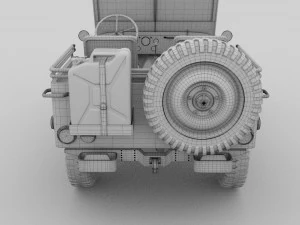full w chassis jeep willys mb military rev 3D Model