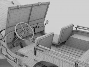 full w chassis jeep willys mb military rev 3Dモデル