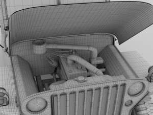full w chassis jeep willys mb military rev 3Dモデル
