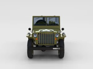 full w chassis jeep willys mb military rev 3D Model