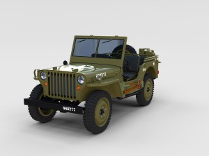 full w chassis jeep willys mb military rev 3Dモデル