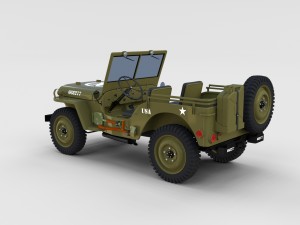 full w chassis jeep willys mb military rev 3Dモデル