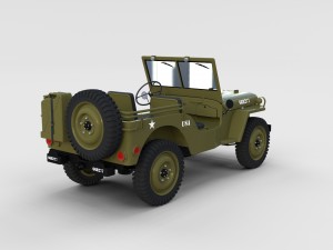 full w chassis jeep willys mb military rev 3Dモデル