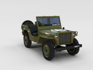 full w chassis jeep willys mb military rev 3Dモデル