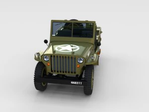 full w chassis jeep willys mb military rev 3D Model