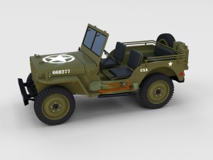 full w chassis jeep willys mb military rev 3Dモデル