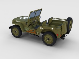 full w chassis jeep willys mb military rev 3Dモデル