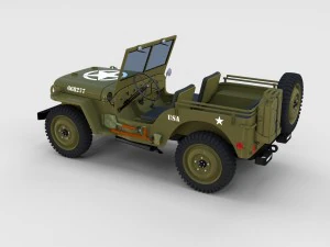 full w chassis jeep willys mb military rev 3D Model