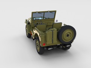 full w chassis jeep willys mb military rev 3Dモデル