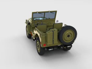 full w chassis jeep willys mb military rev 3D Model