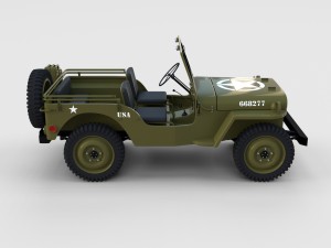 full w chassis jeep willys mb military rev 3Dモデル
