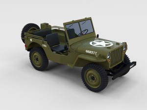 full w chassis jeep willys mb military rev 3Dモデル