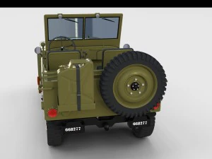 full w chassis jeep willys mb military rev 3D Model