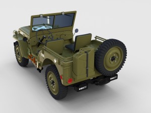 full w chassis jeep willys mb military rev 3Dモデル