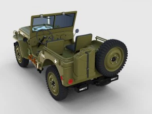 full w chassis jeep willys mb military rev 3D Model