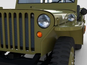 full w chassis jeep willys mb military rev 3D Model