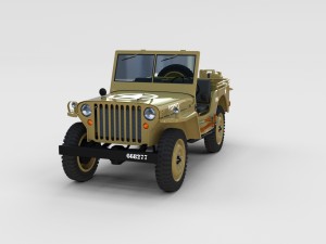full w chassis jeep willys mb military desert re Modèle 3D