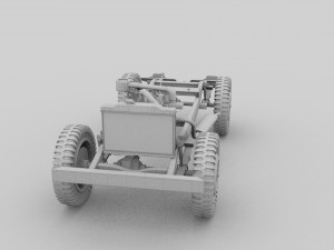full w chassis jeep willys mb military desert re Modèle 3D