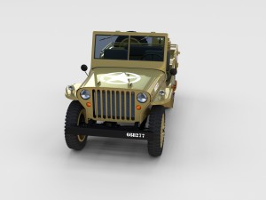 full w chassis jeep willys mb military desert re Modèle 3D