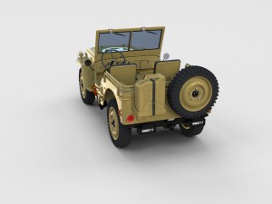 full w chassis jeep willys mb military desert re Modèle 3D