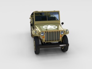 full w chassis jeep willys mb military desert re Modèle 3D