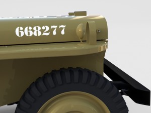 full w chassis jeep willys mb military desert re Modèle 3D