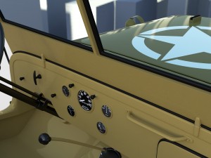 full w chassis jeep willys mb military desert re Modèle 3D