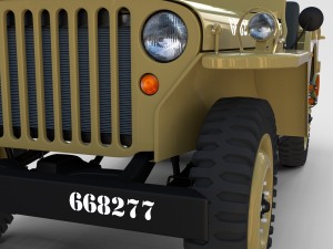 full w chassis jeep willys mb military desert re Modèle 3D