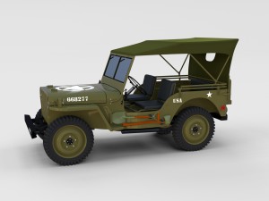 full w chassis jeep willys mb military top rev 3D Model