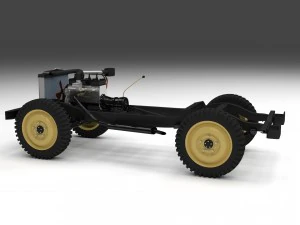 full w chassis jeep willys mb military top rev 3D Model