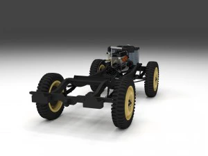 full w chassis jeep willys mb military top rev 3D Model