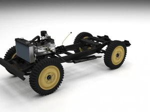 full w chassis jeep willys mb military top rev 3D Model