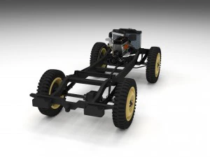 full w chassis jeep willys mb military top rev 3D Model