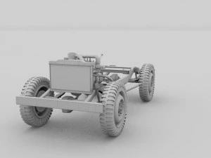 full w chassis jeep willys mb military top rev 3D Model
