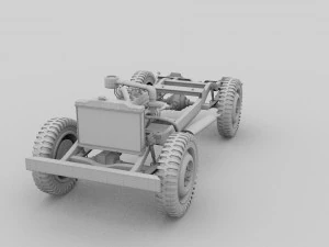 full w chassis jeep willys mb military top rev 3D Model