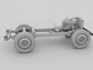 full w chassis jeep willys mb military top rev 3D Model