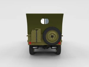 full w chassis jeep willys mb military top rev 3D Model