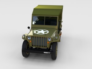 full w chassis jeep willys mb military top rev Modèle 3D