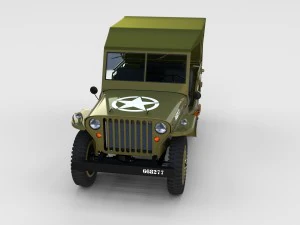 full w chassis jeep willys mb military top rev 3D Model