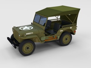 full w chassis jeep willys mb military top rev Modèle 3D