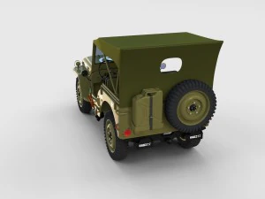 full w chassis jeep willys mb military top rev 3D Model