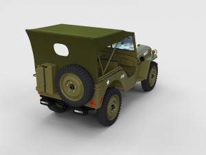 full w chassis jeep willys mb military top rev Modèle 3D