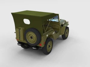 full w chassis jeep willys mb military top rev 3D Model