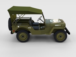 full w chassis jeep willys mb military top rev Modèle 3D