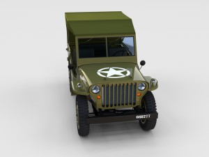 full w chassis jeep willys mb military top rev Modèle 3D